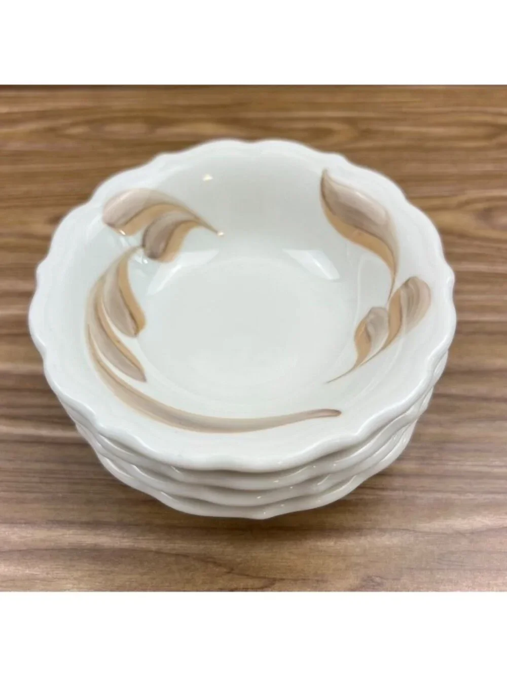 VTG Syracuse China 4 Berry Sauce Bowls Dish Restaurant Ware Autumn Leaves USA